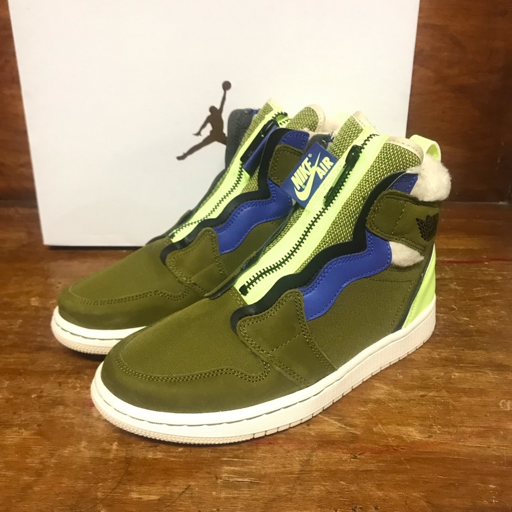Air Jordan 1 Hi Zip Up Olive Black
